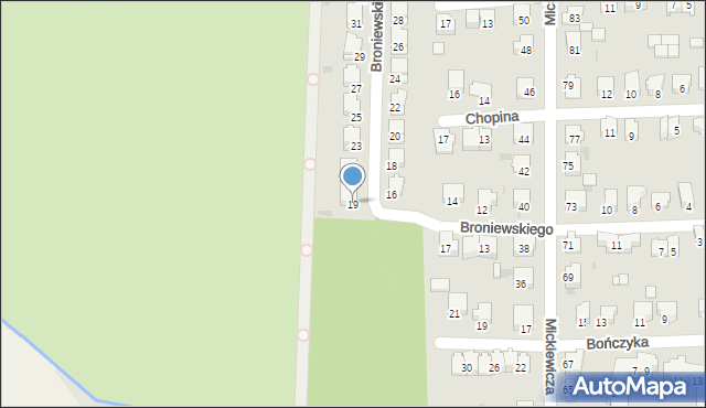 Głubczyce, Broniewskiego, 19, mapa Głubczyce