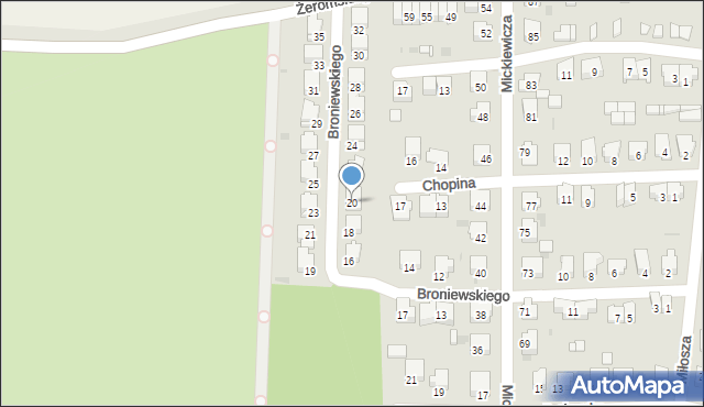 Głubczyce, Broniewskiego, 20, mapa Głubczyce