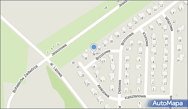 Głubczyce, Brzozowa, 34, mapa Głubczyce