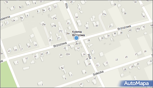 Goczałkowice-Zdrój, Brzozowa, 26, mapa Goczałkowice-Zdrój