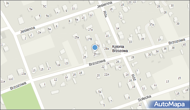 Goczałkowice-Zdrój, Brzozowa, 27, mapa Goczałkowice-Zdrój