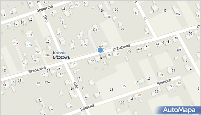Goczałkowice-Zdrój, Brzozowa, 34, mapa Goczałkowice-Zdrój