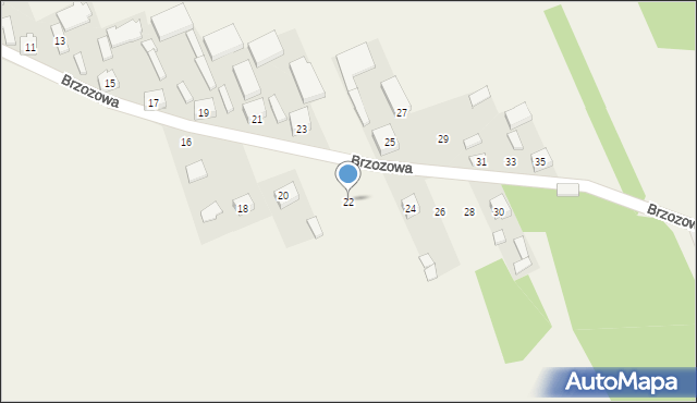 Godzianów, Brzozowa, 22, mapa Godzianów