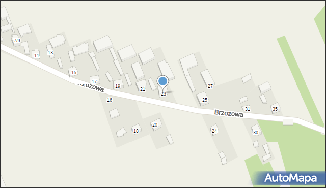 Godzianów, Brzozowa, 23, mapa Godzianów