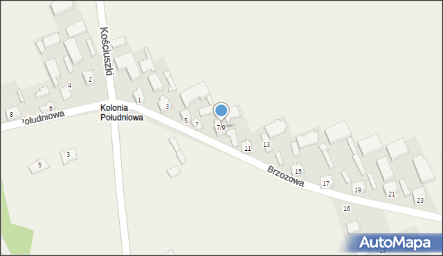 Godzianów, Brzozowa, 7/9, mapa Godzianów