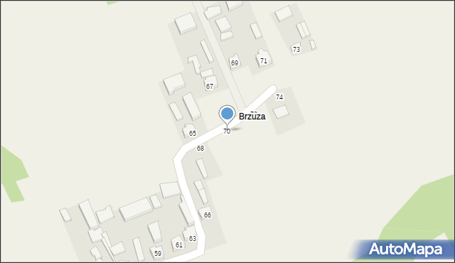 Godzianów, Brzozowa, 70, mapa Godzianów