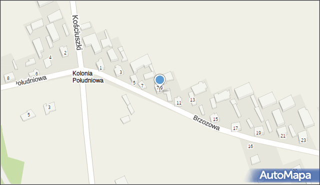 Godzianów, Brzozowa, 9, mapa Godzianów