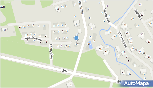 Goleniów, Brzozowa, 1A, mapa Goleniów