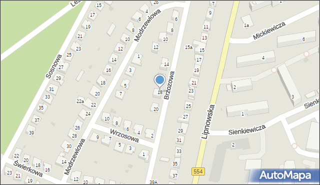 Golub-Dobrzyń, Brzozowa, 18, mapa Golub-Dobrzyń