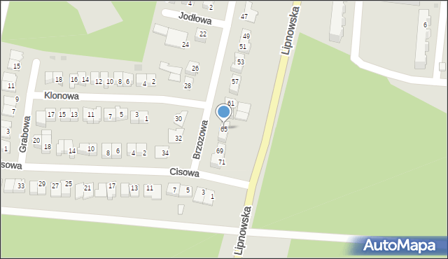 Golub-Dobrzyń, Brzozowa, 65, mapa Golub-Dobrzyń