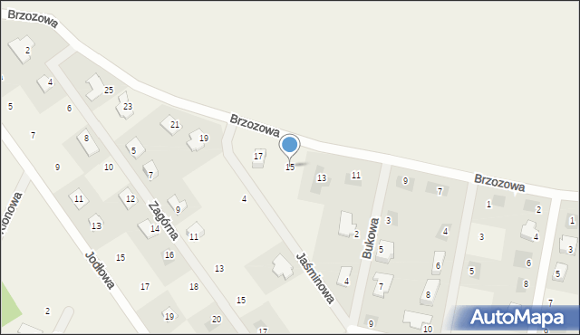 Górki, Brzozowa, 15, mapa Górki