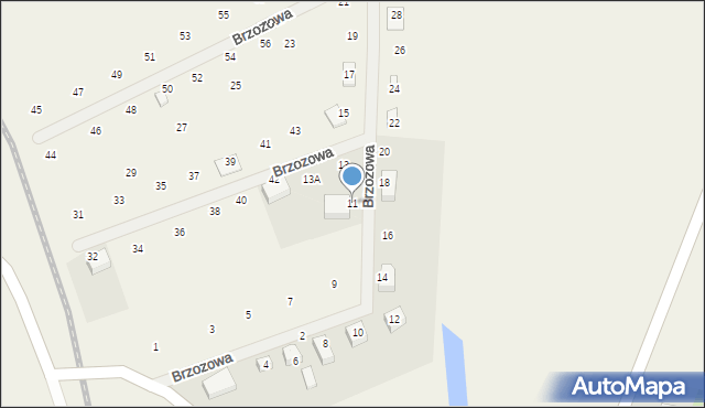 Górki, Brzozowa, 11, mapa Górki