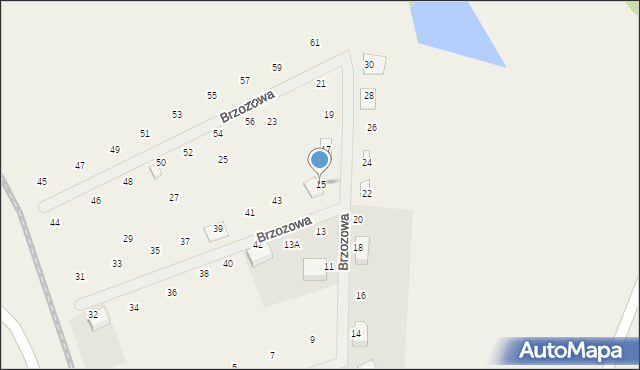 Górki, Brzozowa, 15, mapa Górki