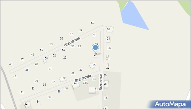 Górki, Brzozowa, 17, mapa Górki