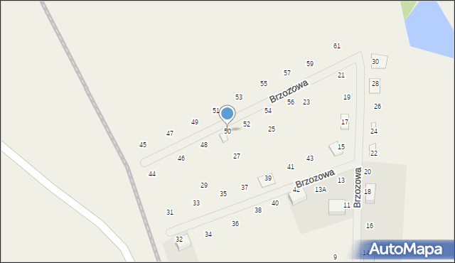 Górki, Brzozowa, 50, mapa Górki