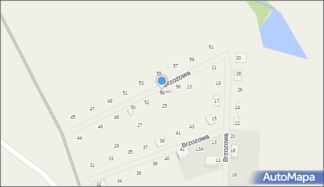 Górki, Brzozowa, 54, mapa Górki