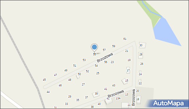 Górki, Brzozowa, 55, mapa Górki