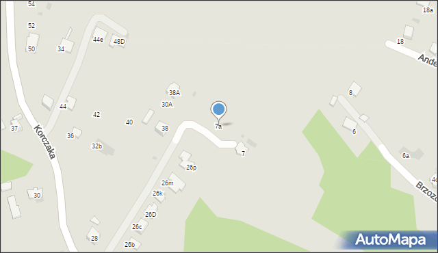 Gorlice, Brzozowa, 7a, mapa Gorlic