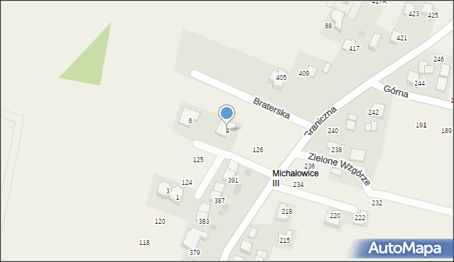 Górna Wieś, Braterska, 4, mapa Górna Wieś