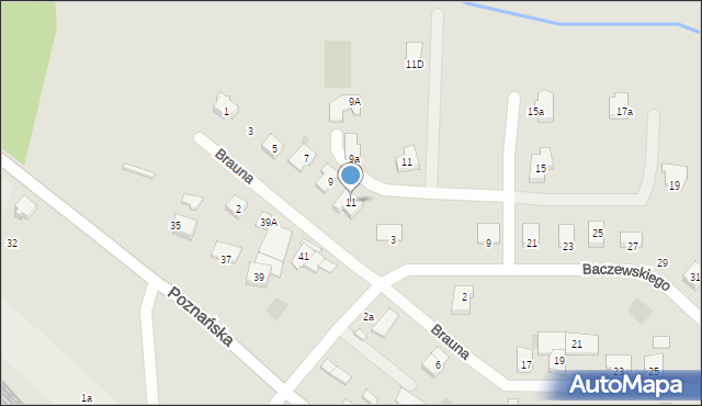 Gorzów Wielkopolski, Brauna Józefa, ks., 11, mapa Gorzów Wielkopolski