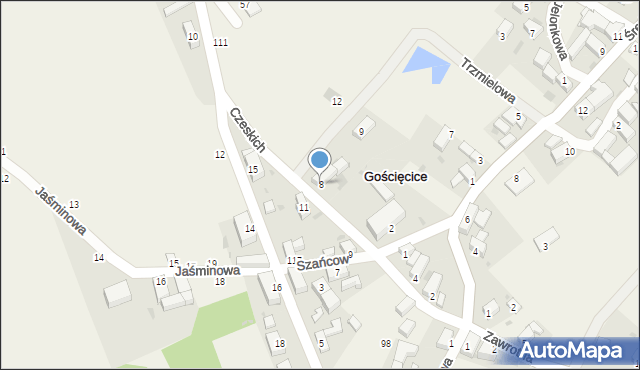 Gościęcice, Braci Czeskich, 8, mapa Gościęcice