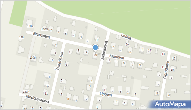 Gościeradów-Folwark, Brzozowa, 10, mapa Gościeradów-Folwark