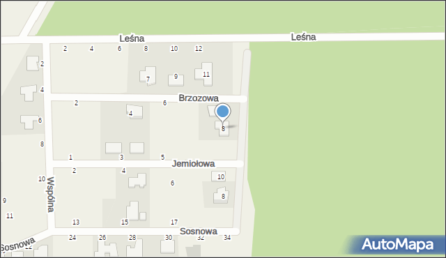 Gościeradz, Brzozowa, 8, mapa Gościeradz