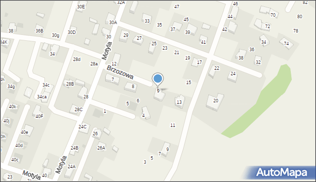 Gostyń, Brzozowa, 9, mapa Gostyń