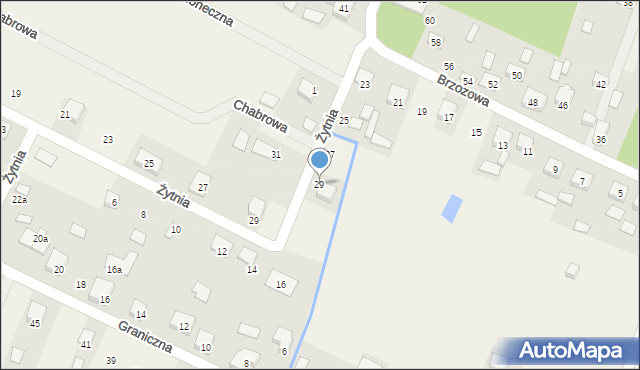 Grabina Radziwiłłowska, Brzozowa, 29, mapa Grabina Radziwiłłowska
