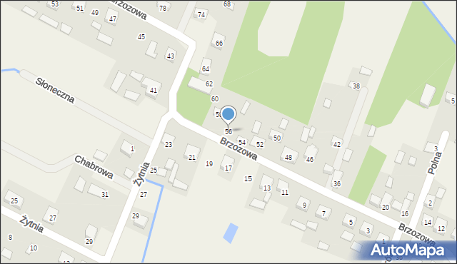 Grabina Radziwiłłowska, Brzozowa, 56, mapa Grabina Radziwiłłowska