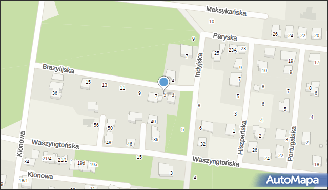 Grabówka, Brazylijska, 5, mapa Grabówka