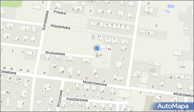 Grabówka, Brukselska, 13, mapa Grabówka