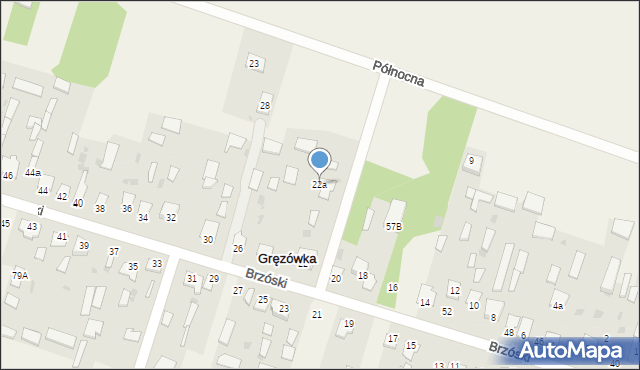 Gręzówka, Brzóski Stanisława, ks., 22a, mapa Gręzówka