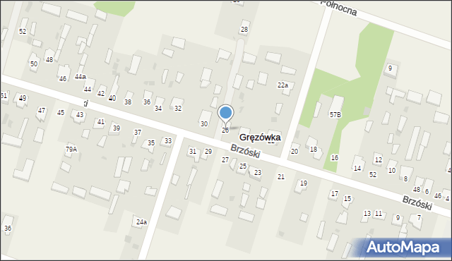 Gręzówka, Brzóski Stanisława, ks., 26, mapa Gręzówka