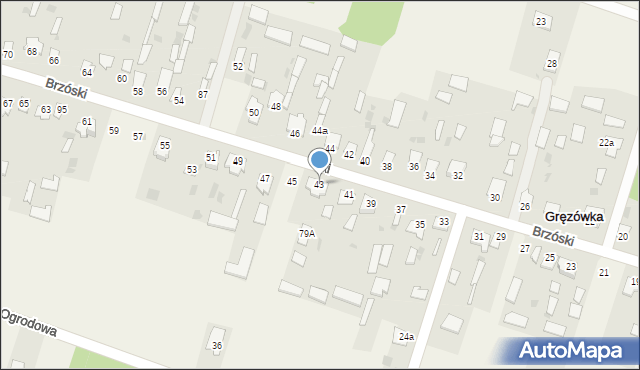 Gręzówka, Brzóski Stanisława, ks., 43, mapa Gręzówka