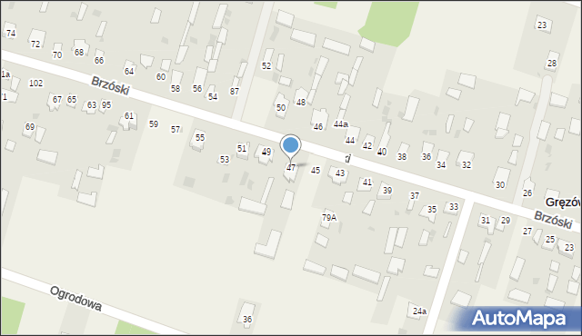 Gręzówka, Brzóski Stanisława, ks., 47, mapa Gręzówka
