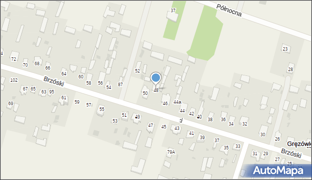 Gręzówka, Brzóski Stanisława, ks., 48, mapa Gręzówka