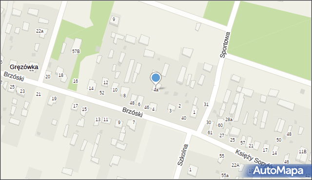 Gręzówka, Brzóski Stanisława, ks., 4a, mapa Gręzówka