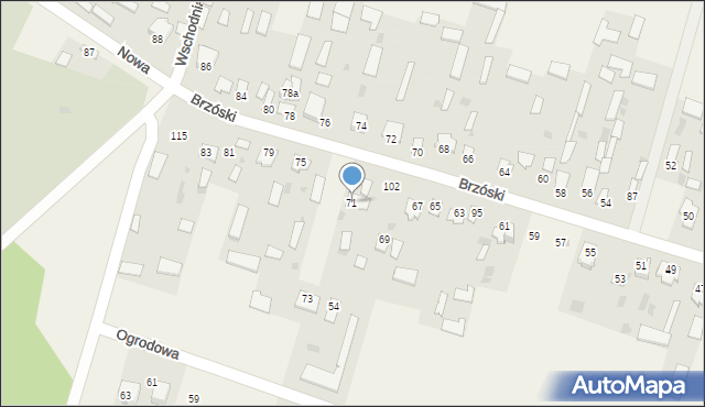 Gręzówka, Brzóski Stanisława, ks., 71, mapa Gręzówka