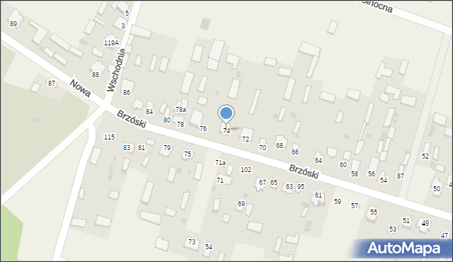 Gręzówka, Brzóski Stanisława, ks., 74, mapa Gręzówka