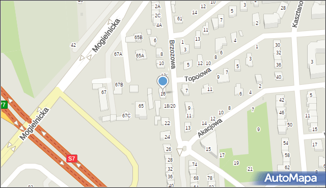 Grójec, Brzozowa, 16, mapa Grójec