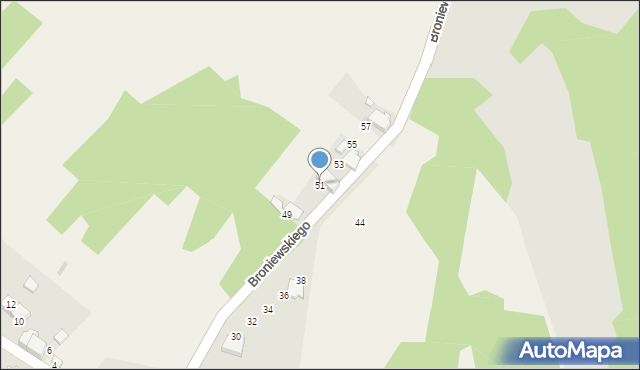 Gromiec, Broniewskiego Władysława, 51, mapa Gromiec