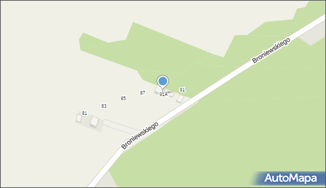 Gromiec, Broniewskiego Władysława, 91A, mapa Gromiec