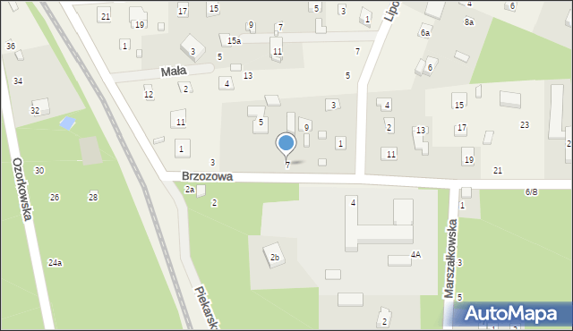 Grotniki, Brzozowa, 7, mapa Grotniki