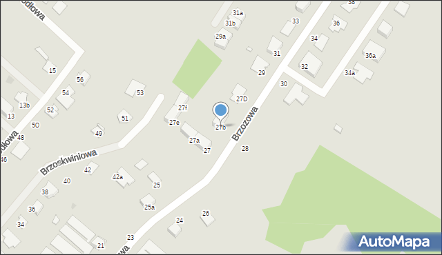 Grudziądz, Brzozowa, 27b, mapa Grudziądza
