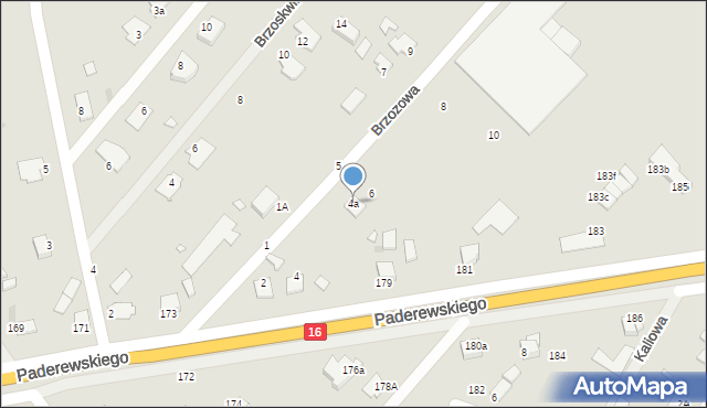 Grudziądz, Brzozowa, 4a, mapa Grudziądza