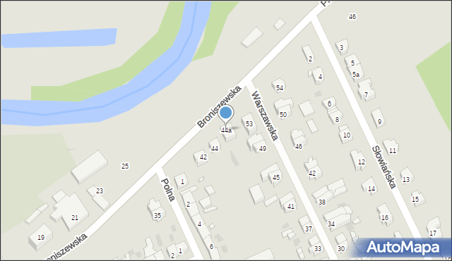 Gryfice, Broniszewska, 44a, mapa Gryfice