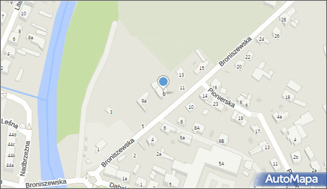Gryfice, Broniszewska, 9, mapa Gryfice