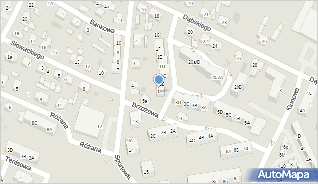 Gryfice, Brzozowa, 1A, mapa Gryfice