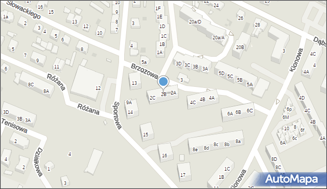 Gryfice, Brzozowa, 2B, mapa Gryfice